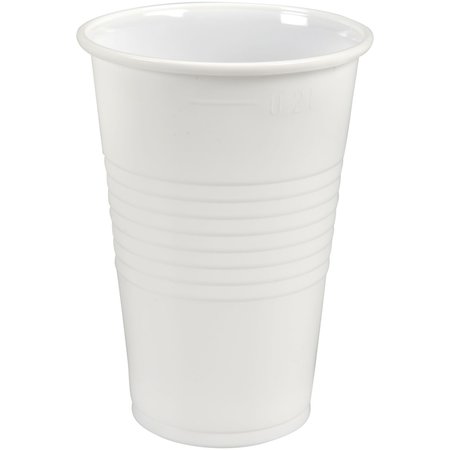 ABENA Cups, Cold, Drinking Cup with Grooves, 7.8 Gross Ounce, 3.8" Height, 2.8" Diameter, White, PP 131994